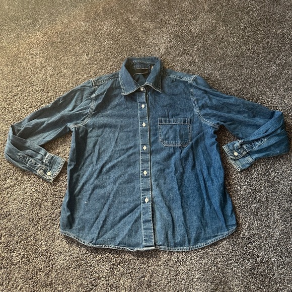 GAP Other - Vintage Gap Shirt Mens Large Blue Denim Button‎ Down Grunge Casual 90s Y2K